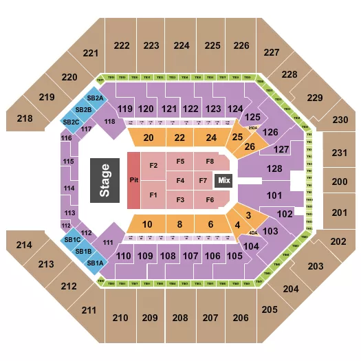ENDSTAGE SMALL PIT Seating Map Seating Chart