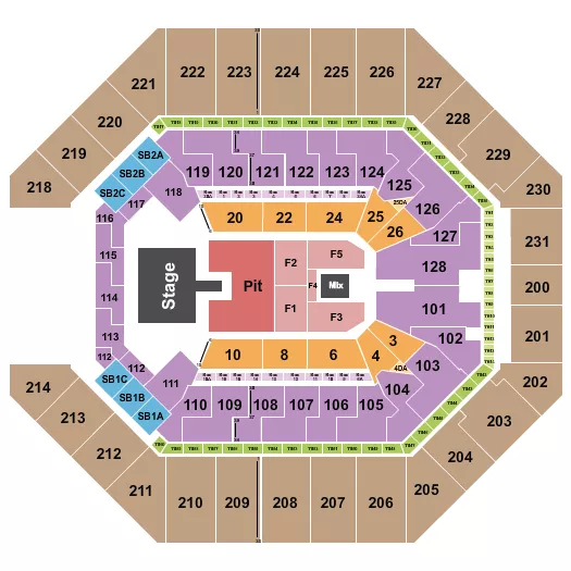 ENDSTAGE GA PIT W CATWALK Seating Map Seating Chart