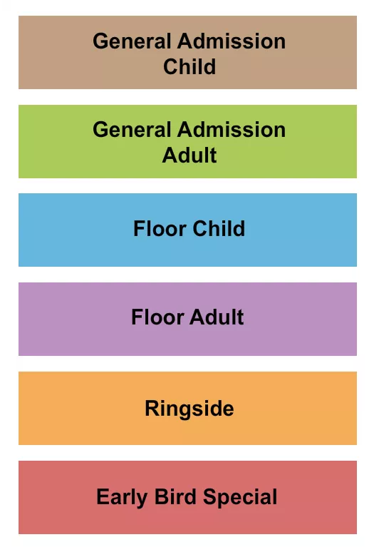CANADAS CIRCUS Seating Map Seating Chart