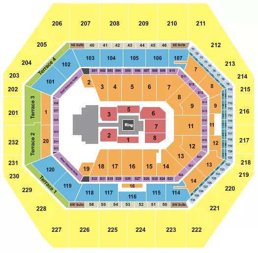 WWE 2 Seating Map Seating Chart