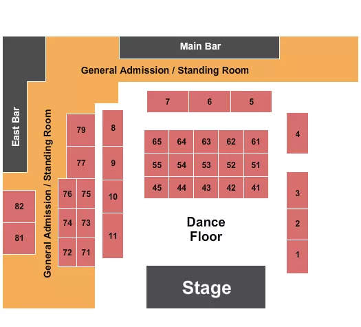 ENDSTAGE DANCEFLOOR Seating Map Seating Chart