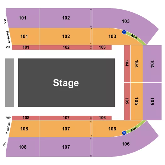 SPOKANE COUNTY FAIR EXPO CENTER GARDEN BROS NUCLEAR CIRCUS Seating Map Seating Chart