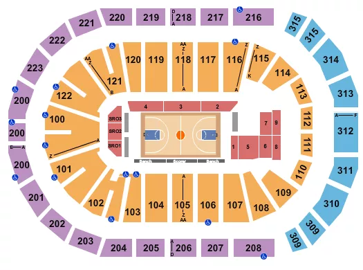 BASKETBALL ACC Seating Map Seating Chart