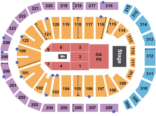 ENDSTAGE GA PIT Seating Map Seating Chart
