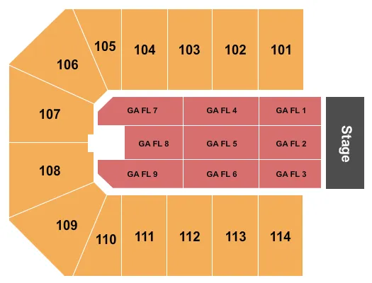 ENDSTAGE GA FLOOR Seating Map Seating Chart