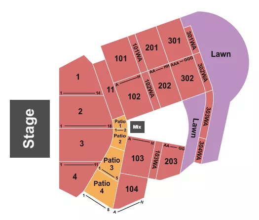 ENDSTAGE Seating Map Seating Chart