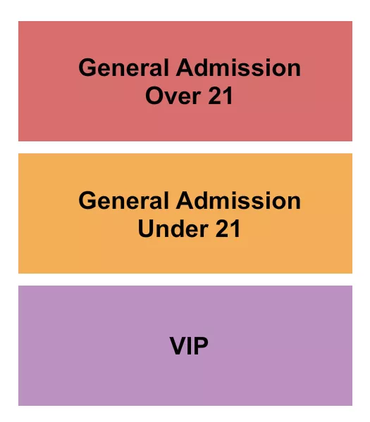 WASHINGTON HALL SEATTLE GA OVER 21 UNDER 21 VIP Seating Map Seating Chart