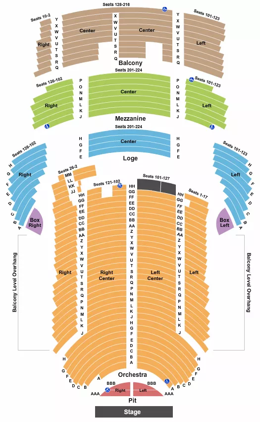 END STAGE Seating Map Seating Chart
