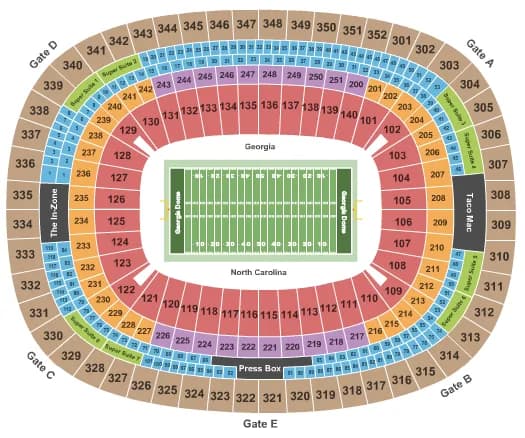 2016 CHICK FIL A CLASSIC Seating Map Seating Chart