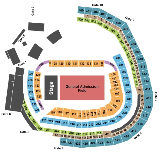 FOO FIGHTERS Seating Map Seating Chart