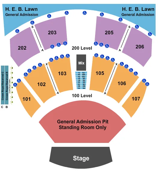 END STAGE GA PIT 2 Seating Map Seating Chart