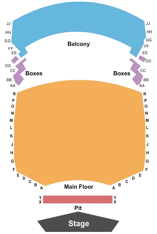 ENDSTAGE PIT Seating Map Seating Chart