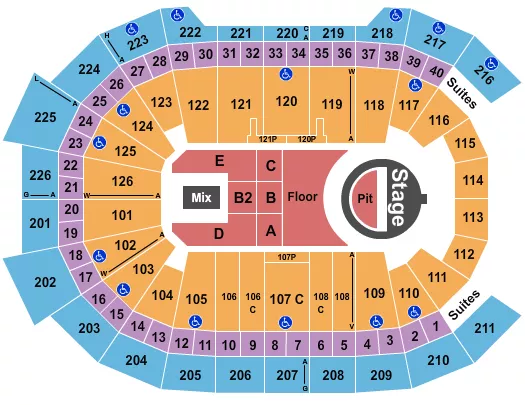 5 SECONDS OF SUMMER Seating Map Seating Chart