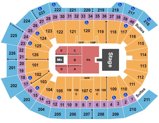 ENDSTAGE GA PIT W CATWALK Seating Map Seating Chart