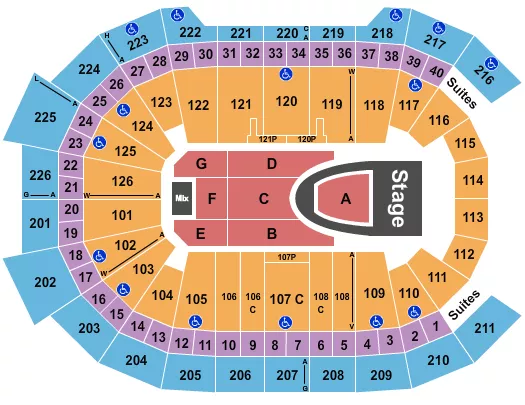 FOR KING AND COUNTRY Seating Map Seating Chart