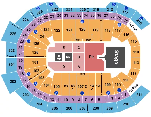 KEITH URBAN Seating Map Seating Chart