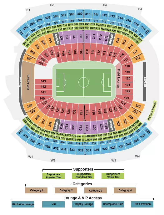 SOCCER WC CATEGORY 3 Seating Map Seating Chart