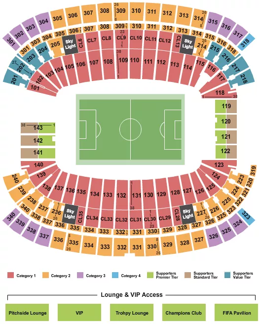 SOCCER WC CATEGORY 2 Seating Map Seating Chart