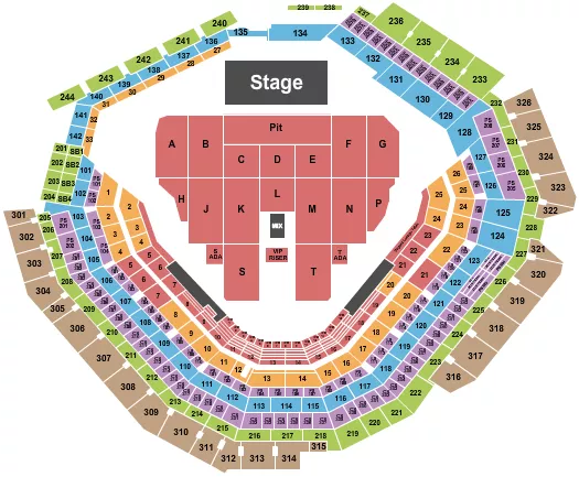GUNS N ROSES Seating Map Seating Chart