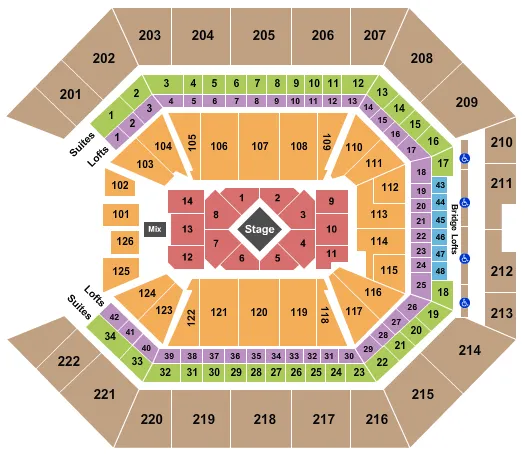 CENTER STAGE Seating Map Seating Chart