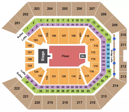 ENDSTAGE GA FLOOR Seating Map Seating Chart
