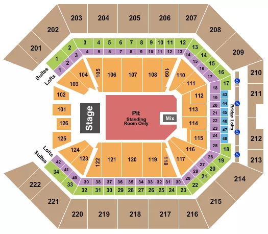 ENDSTAGE PIT FLOOR Seating Map Seating Chart