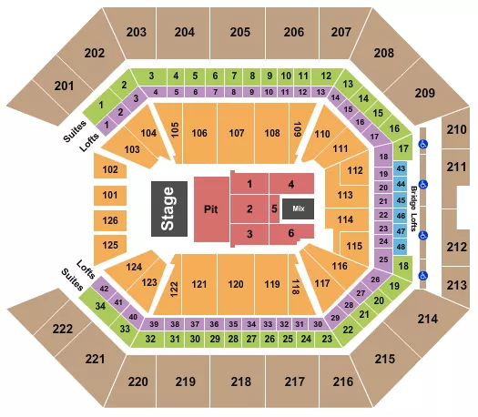 ENDSTAGE PIT Seating Map Seating Chart