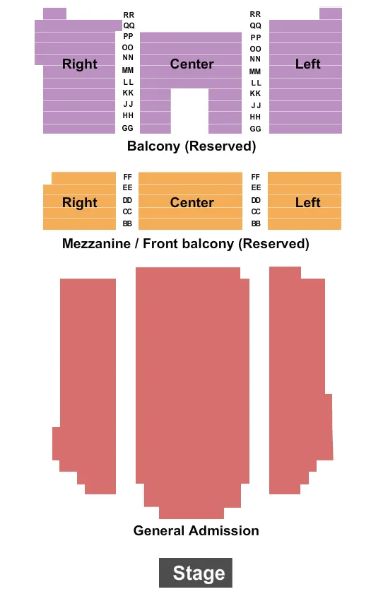 ENDSTAGE GA FLOOR Seating Map Seating Chart