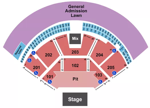 ENDSTAGE LARGE PIT Seating Map Seating Chart