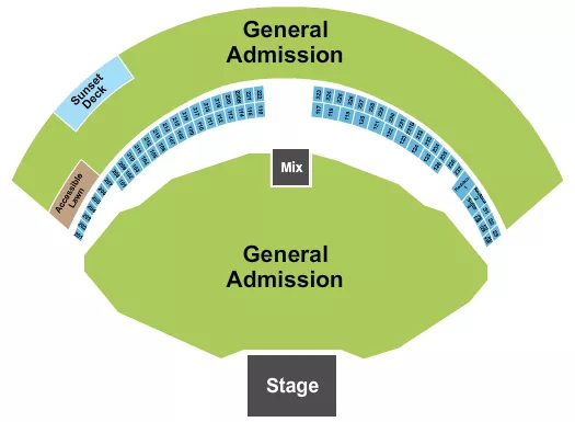 FULL GA 2 W SUNSET DECK Seating Map Seating Chart