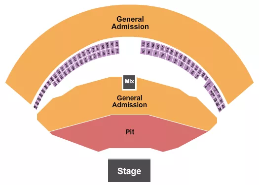 GA GA PIT BOXES Seating Map Seating Chart