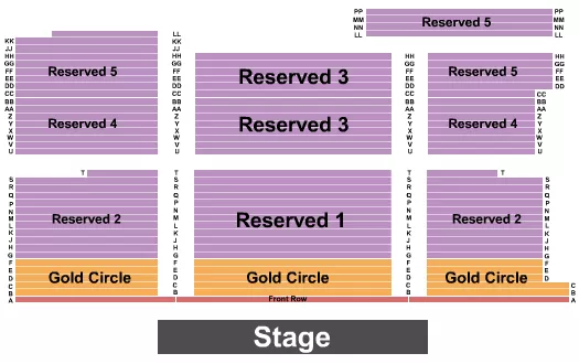 ENDSTAGE GOLD CIRCLE Seating Map Seating Chart