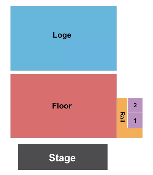 ENDSTAGE FLR GA LOGE RSV RAIL 2 Seating Map Seating Chart