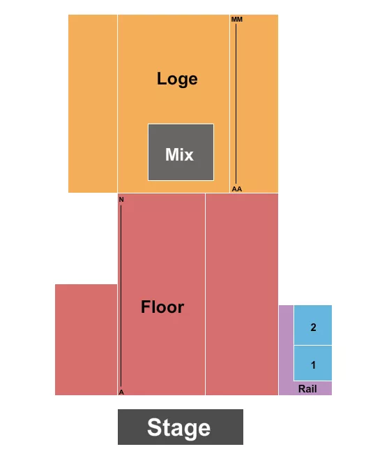 ENDSTAGE RESERVED Seating Map Seating Chart