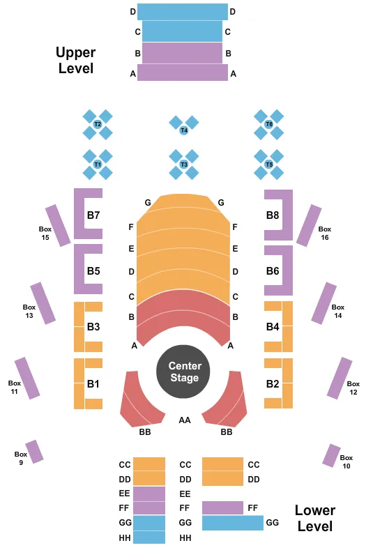 CENTER STAGE Seating Map Seating Chart
