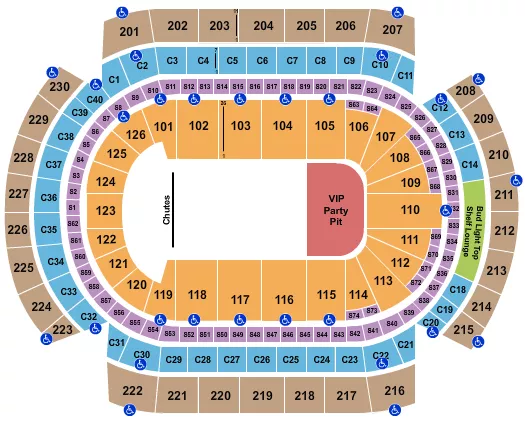 RODEO Seating Map Seating Chart