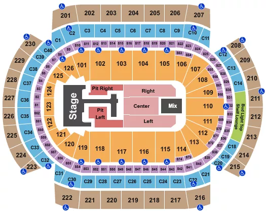TEDDY SWIMS Seating Map Seating Chart