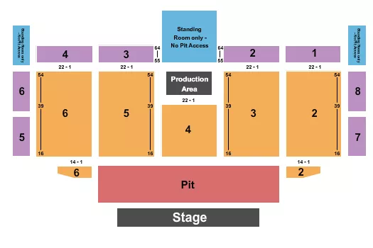 ENDSTAGE PIT Seating Map Seating Chart