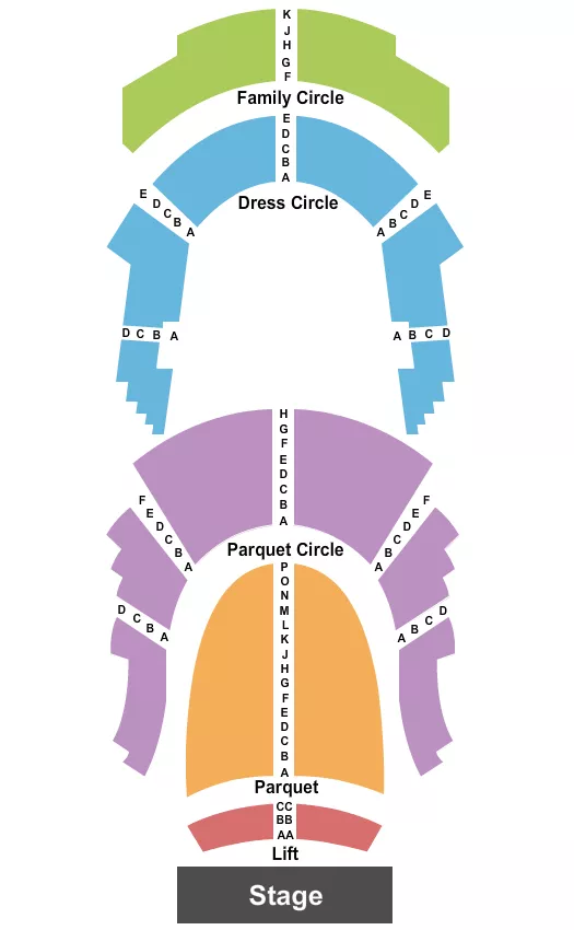 COPELAND HALL AT GRAND OPERA HOUSE DE END STAGE Seating Map Seating Chart