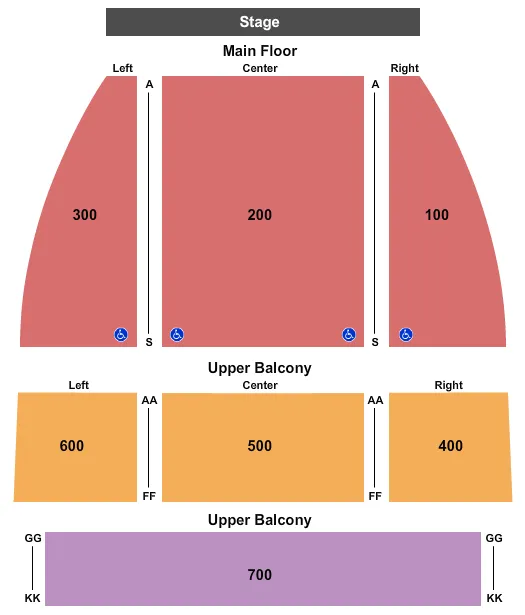 END STAGE Seating Map Seating Chart