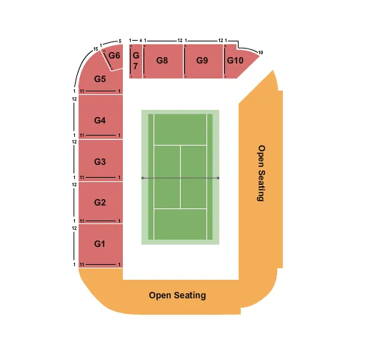 GRANDSTAND COURT 2 Seating Map Seating Chart