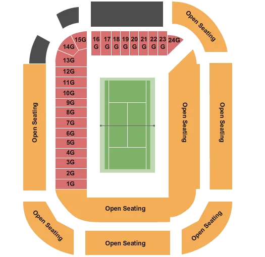 GRANDSTAND COURT Seating Map Seating Chart