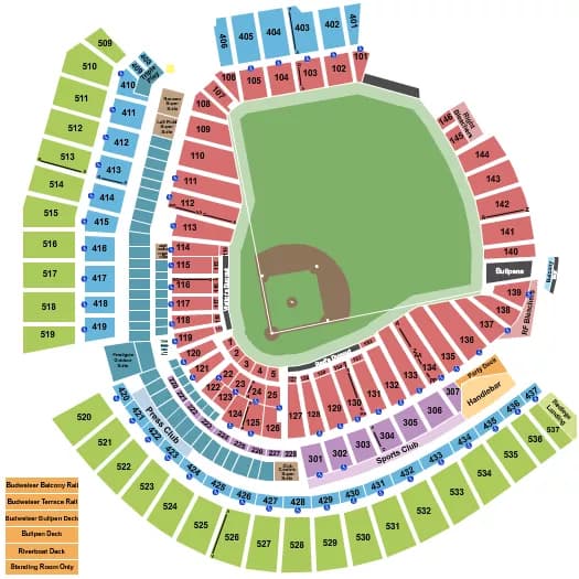 BASEBALL Seating Map Seating Chart