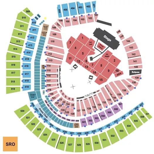 NOAH KAHAN Seating Map Seating Chart