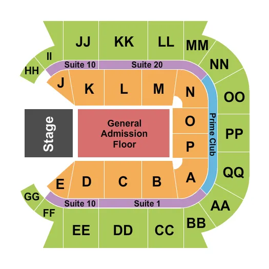ENDSTAGE GA FLOOR Seating Map Seating Chart