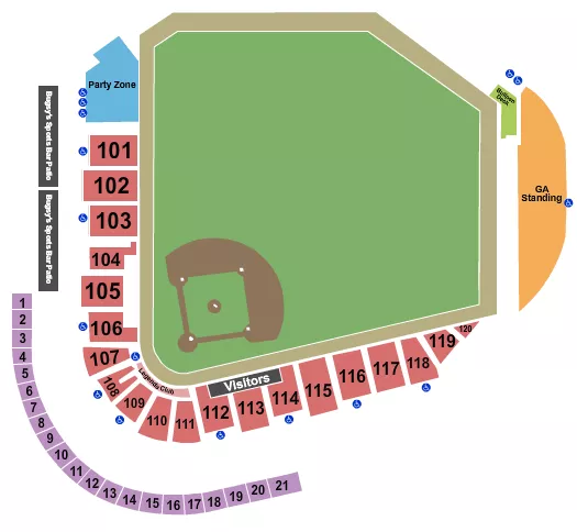 BASEBALL Seating Map Seating Chart