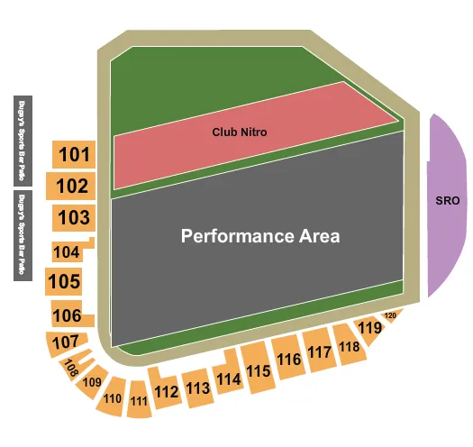 NITRO CIRCUS Seating Map Seating Chart
