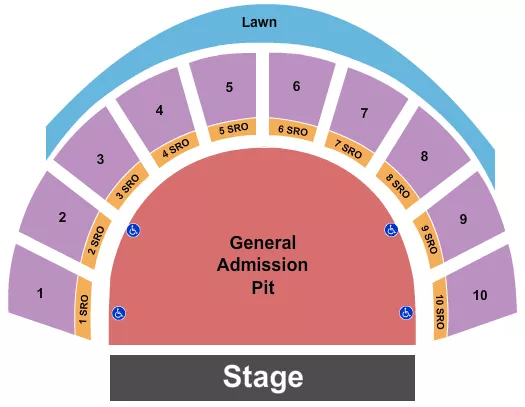 GREEK THEATRE UC BERKELEY GENERAL ADMISSION PIT Seating Map Seating Chart