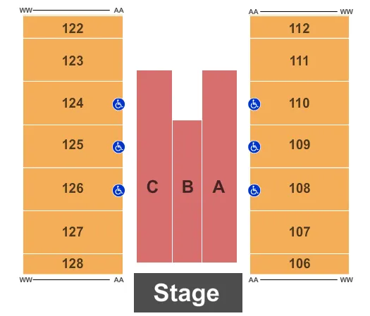 END STAGE Seating Map Seating Chart