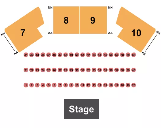 GREY EAGLE RESORT CASINO ENDSTAGE TABLES Seating Map Seating Chart